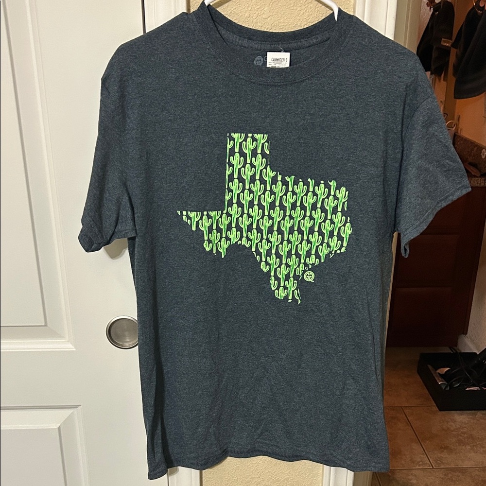 Gray Texas Cactus Graphic T-Shirt